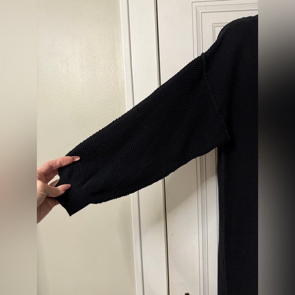 Free People Hailee knit Black Button-Up Sweater Dress Medium - Picture 3 of 8